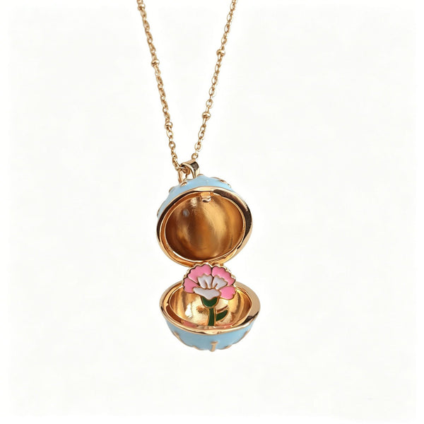 🥚💐Egg Locket Necklace with Hidden Flower