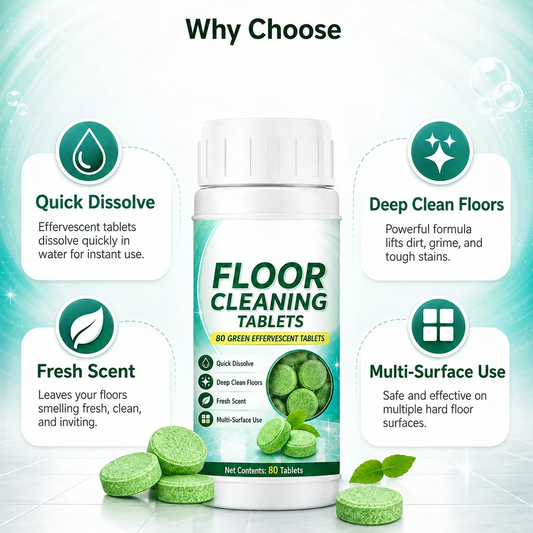 💧🧹 Floor Cleaning Effervescent Tablets – Just Drop, Dissolve & Mop! 80 Pcs for Tile, Wood & Marble
