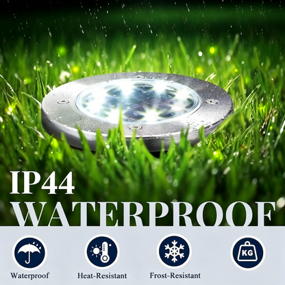 4-Pack Solar Ground Lights – Outdoor Waterproof, Cool White Light