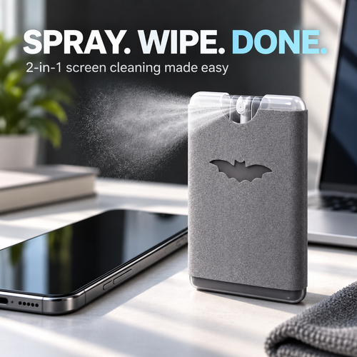 ✨ 2-in-1 Phone & Laptop Screen Cleaner Spray with Microfiber Wipe | Portable Streak-Free Cleaning Mist 📱
