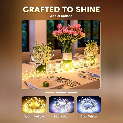 🎅 Christmas Decor String Lights – Waterproof Remote Control LED Fairy Lights for Xmas Tree & Home