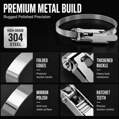✨Heavy Duty Stainless Steel Cable Tie with Flip Lock Buckle（10 PCS）