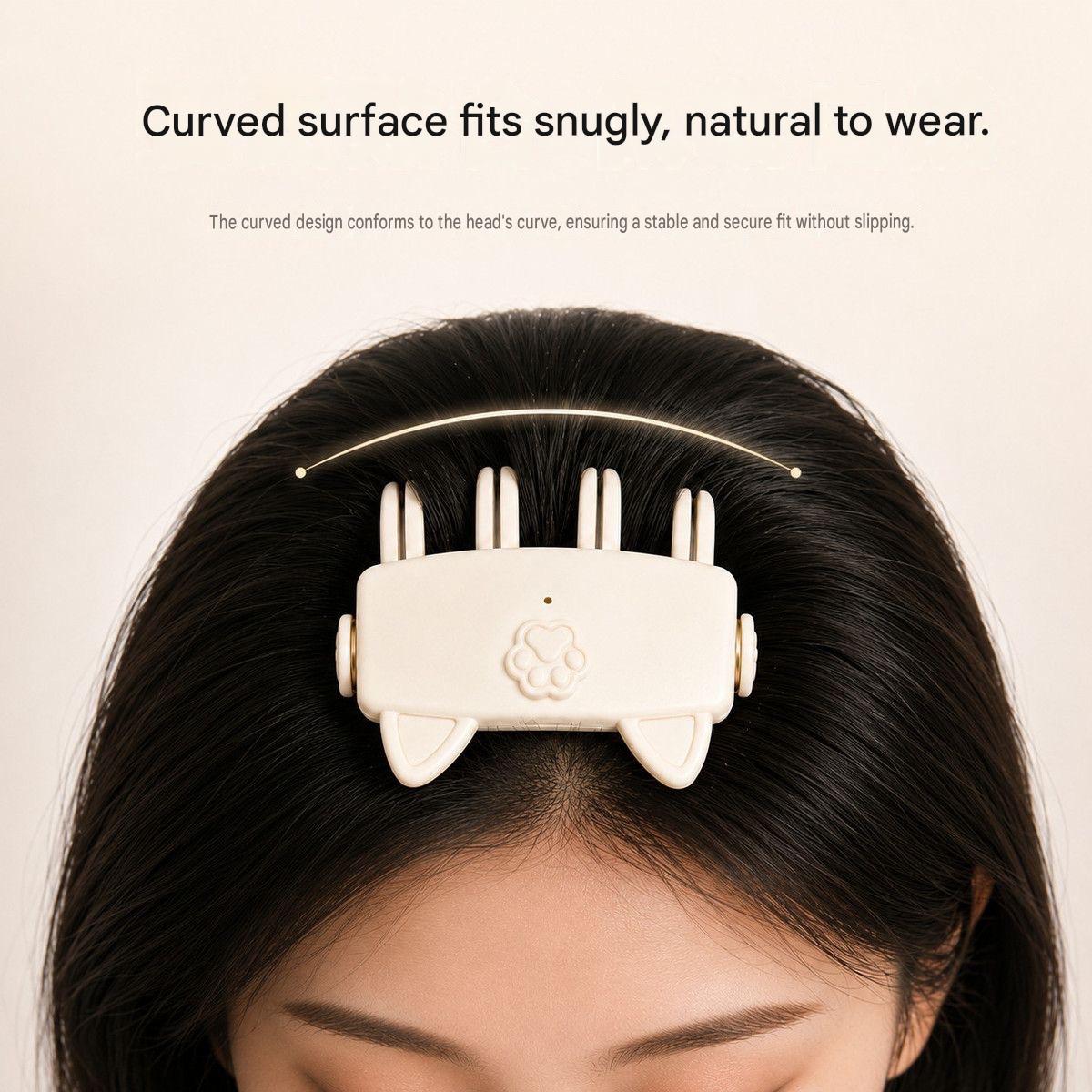 🐱 Cute Cat‑Ear Root Volume Heating Comb