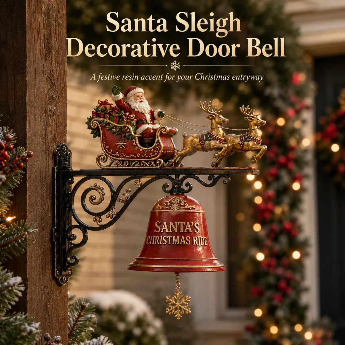 🎅🔔Santa Sleigh Decorative Door Bell