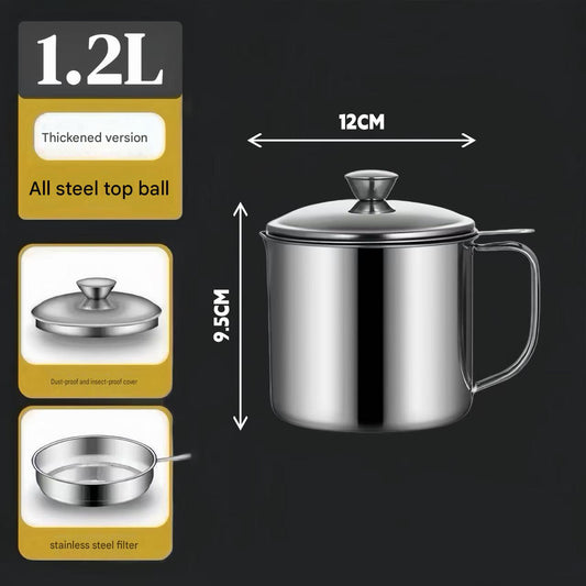 Stainless steel oil filtering pot