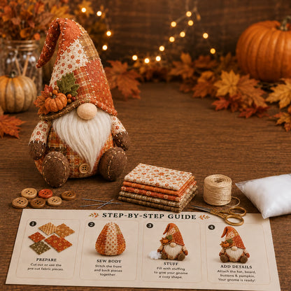🎁 DIY Patchwork Gnome Kit – Create Your Own Cozy Decor