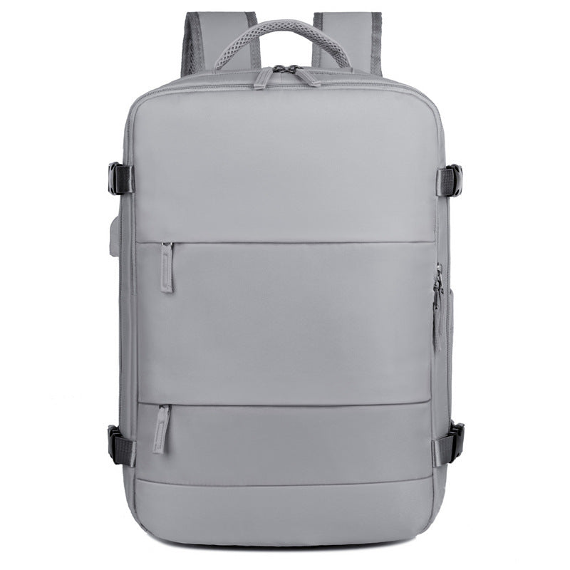 💼 Professional Travel Backpack with USB Port – 180° Opening Laptop Bag for Business Commute