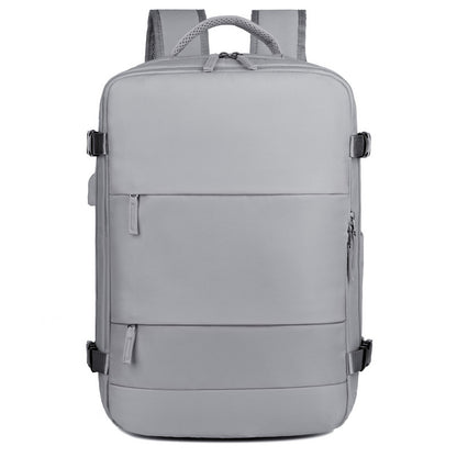 💼 Professional Travel Backpack with USB Port – 180° Opening Laptop Bag for Business Commute