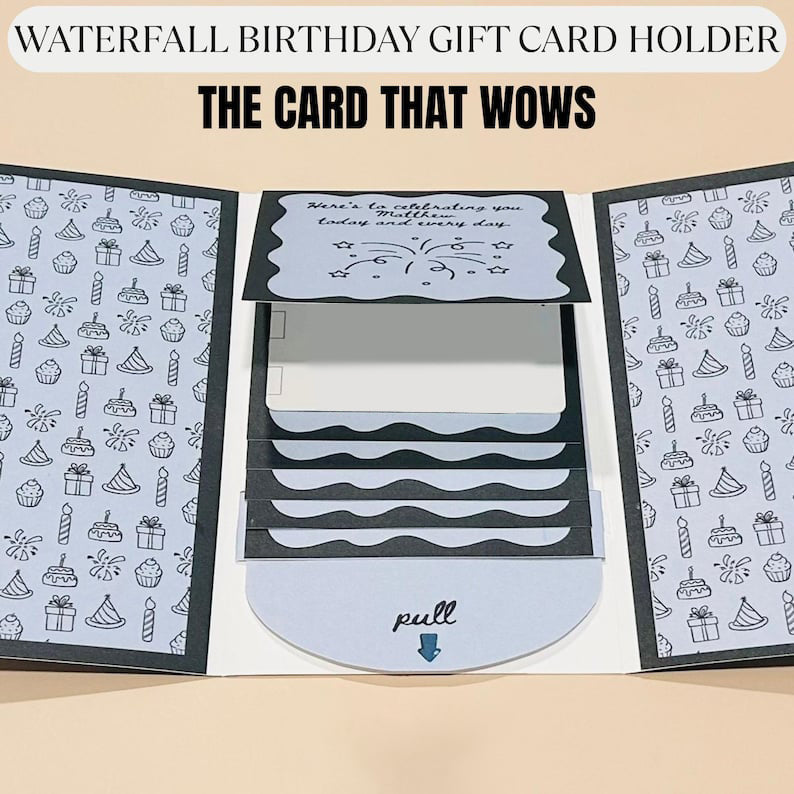 🎄🎉 Christmas Waterfall Gift Card Holder Booklet-4-Pack