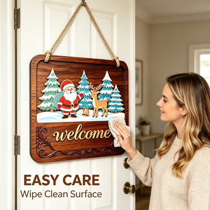 🏡Seasonal Interchangeable Wooden Welcome Sign Rustic Swap‑Out Inserts Door Hanger for Holiday Home Decor