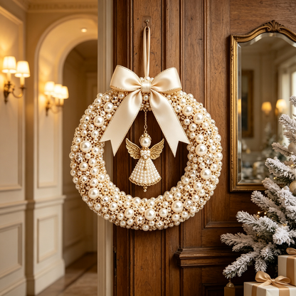 🎄 Christmas Pearl Beaded Wreath | DIY Christmas Decoration