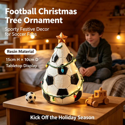 🎄 Sport Ball Mini Tabletop Christmas Tree Ornament | Resin Holiday Desktop Figurine, Christmas Gift for Sports Fans