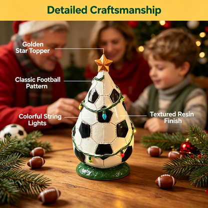 🎄 Sport Ball Mini Tabletop Christmas Tree Ornament | Resin Holiday Desktop Figurine, Christmas Gift for Sports Fans