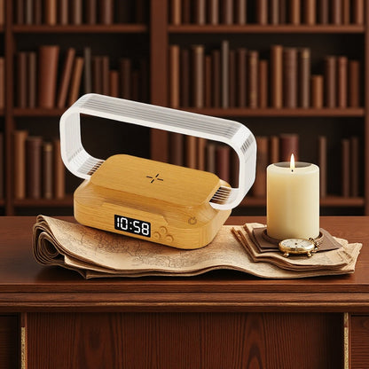 💡⚡Multifunctional Bedside Wireless Charging Night‑Light Station