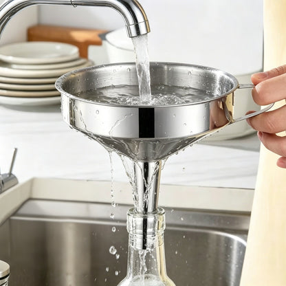 🥘Stainless Steel Kitchen Funnel With Detachable Filter Strainer