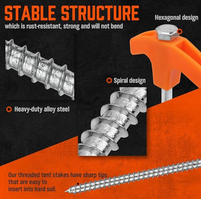 Screw-in Ground Anchors (Pack of 4)