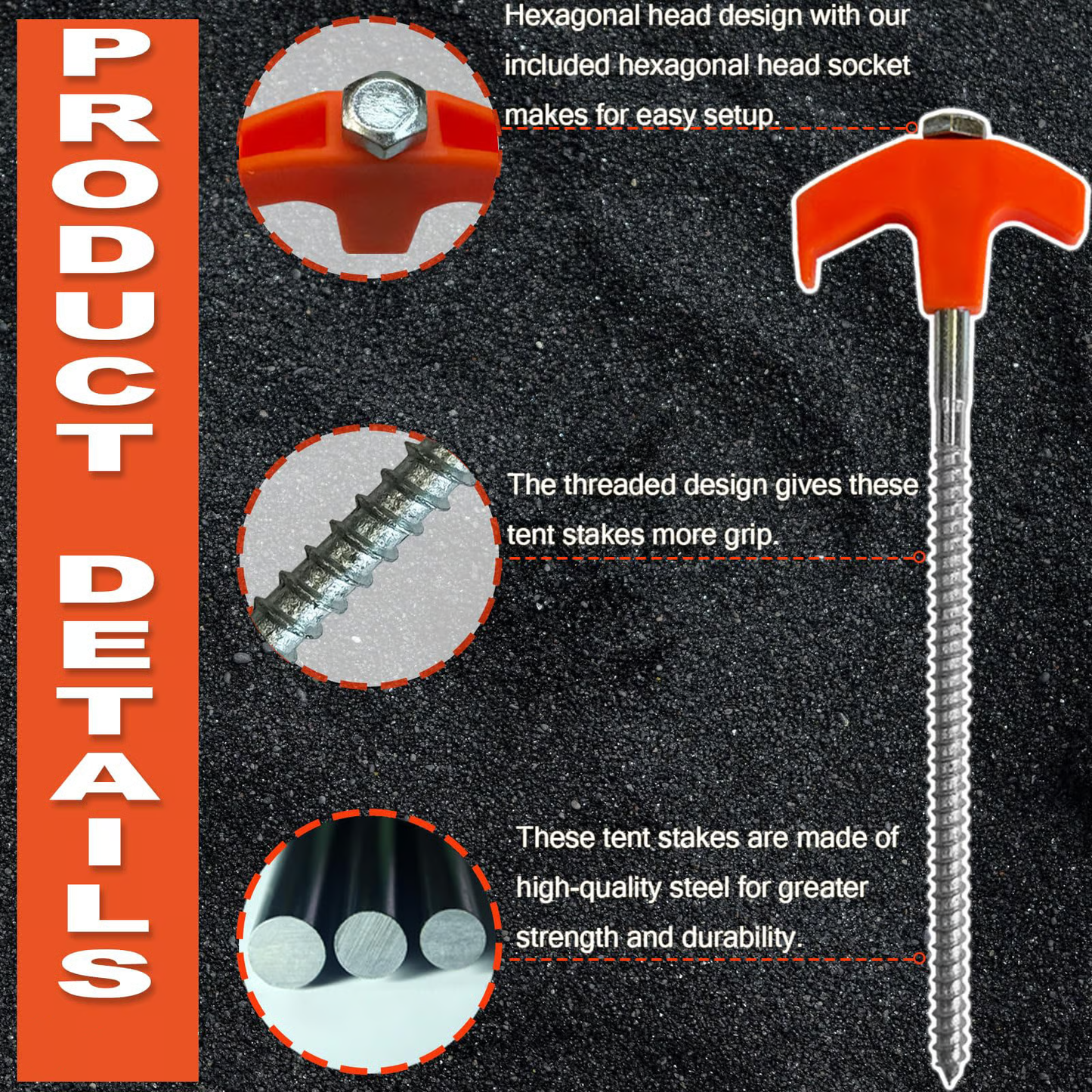Screw-in Ground Anchors (Pack of 4)