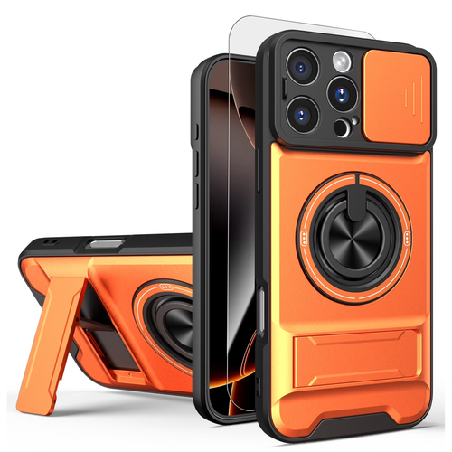 🛡️ Magnetic MagSafe Phone Case | Slide Camera Cover + Multi-Angle Kickstand & Ring Holder