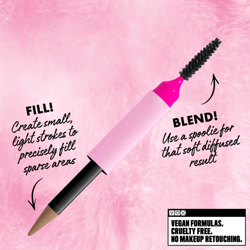 Double-ended fine-tipped eyebrow pencil