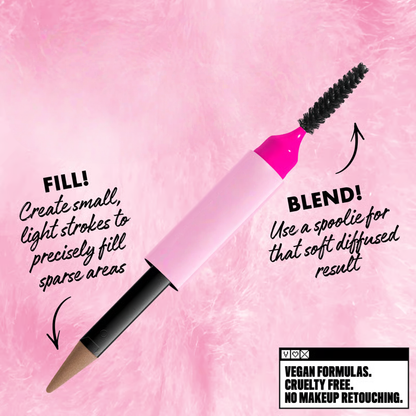 Double-ended fine-tipped eyebrow pencil