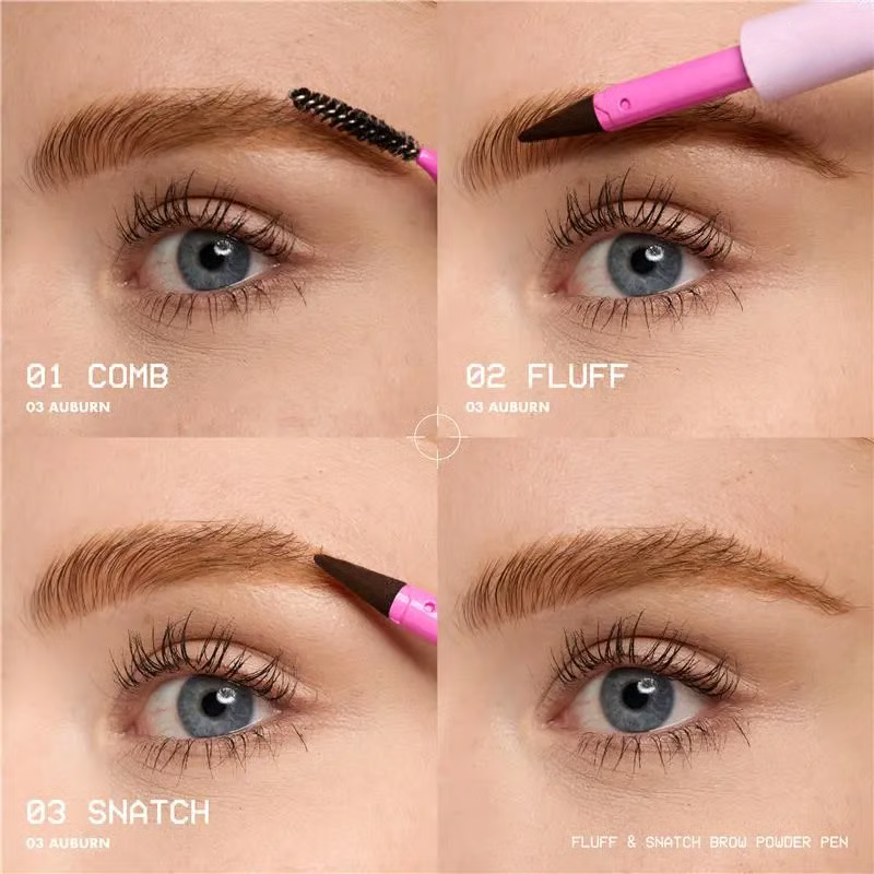 Double-ended fine-tipped eyebrow pencil