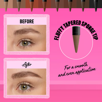 Double-ended fine-tipped eyebrow pencil
