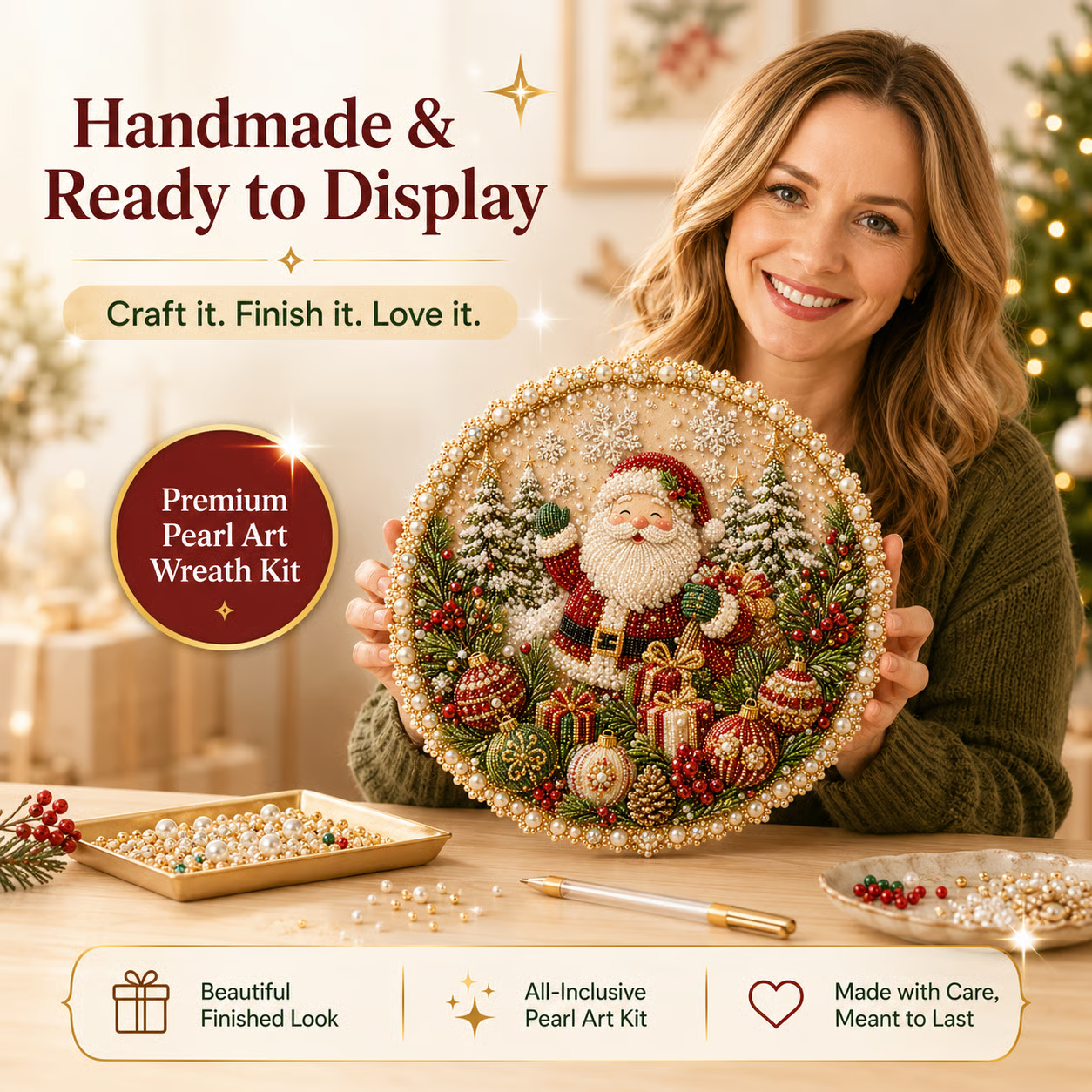 ✨ Four Seasons & Holiday Pearl Art Hanging Wreath Kit
