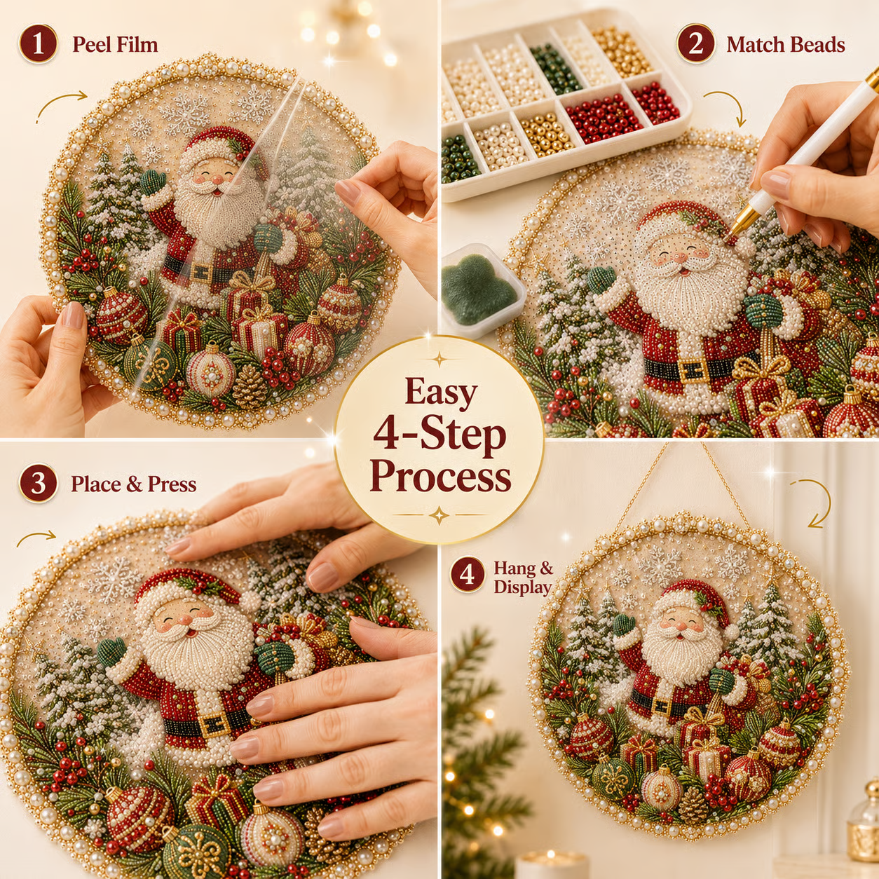 ✨ Four Seasons & Holiday Pearl Art Hanging Wreath Kit