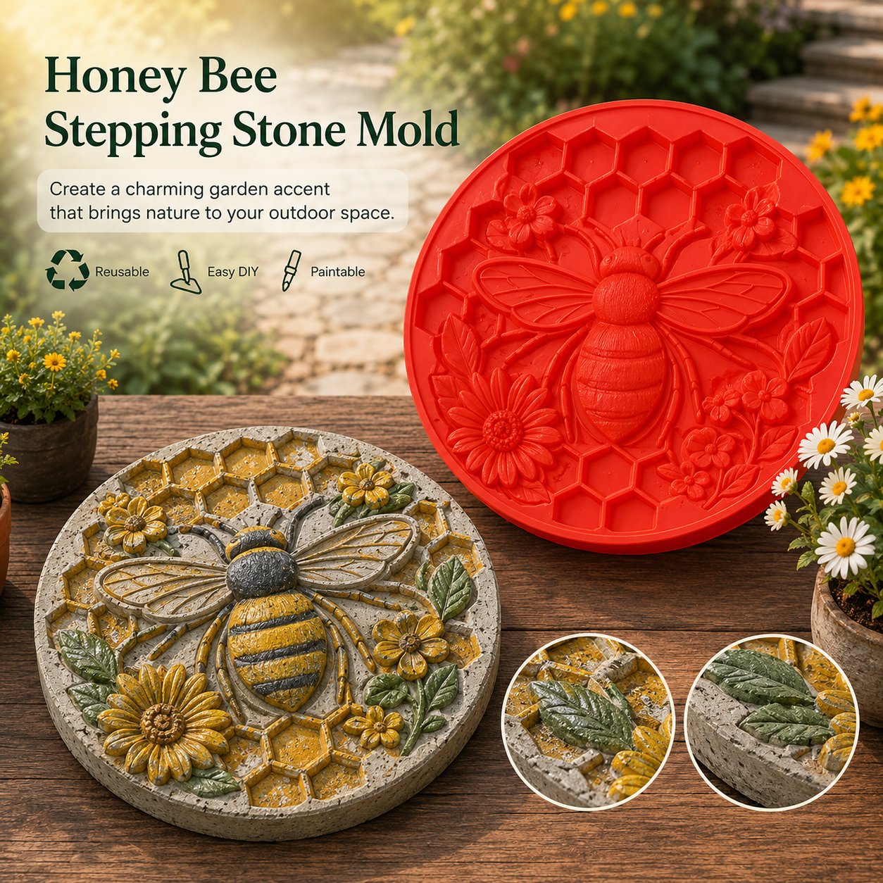 🐦 Hummingbird Garden Art Stepping Stone Mold