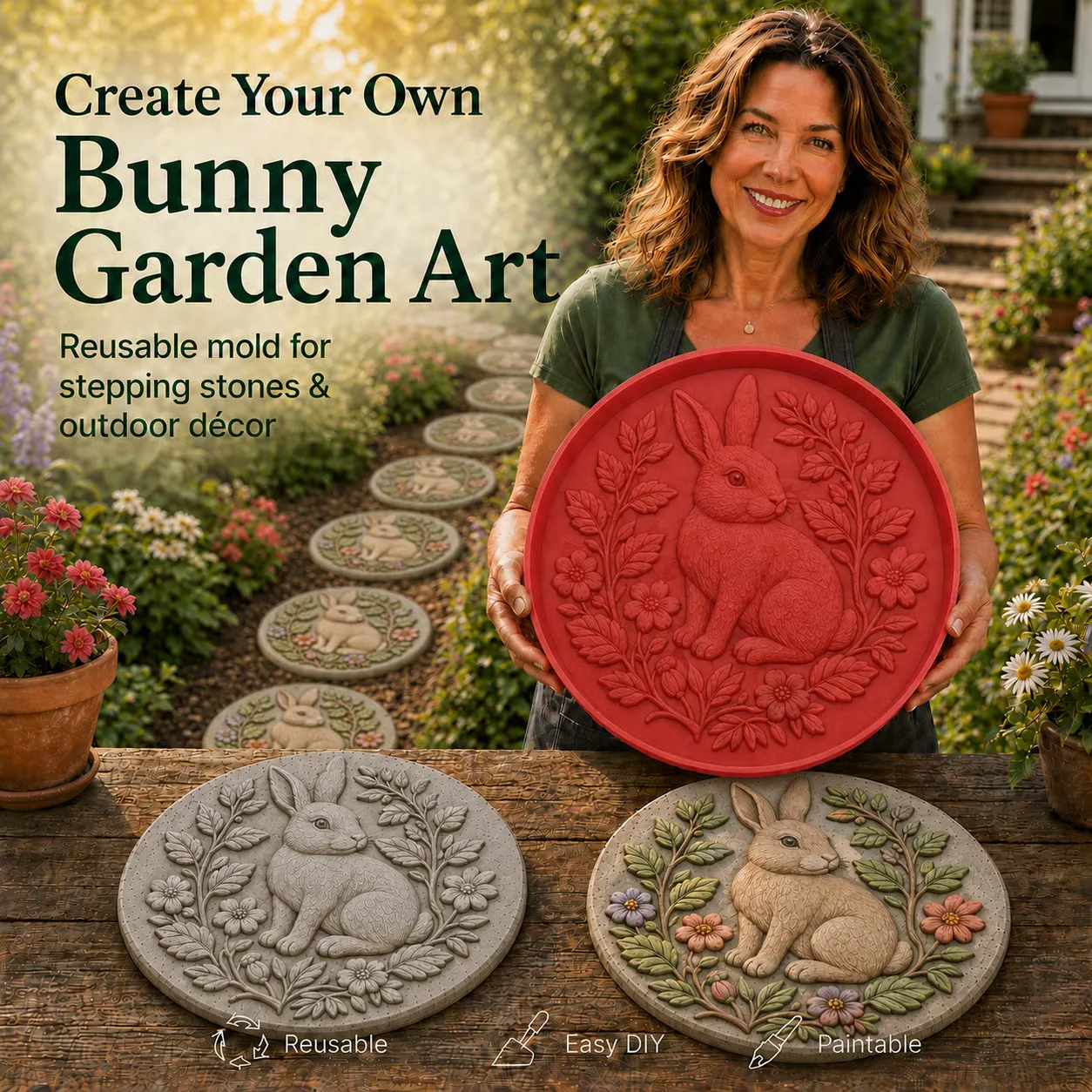 🐦 Hummingbird Garden Art Stepping Stone Mold