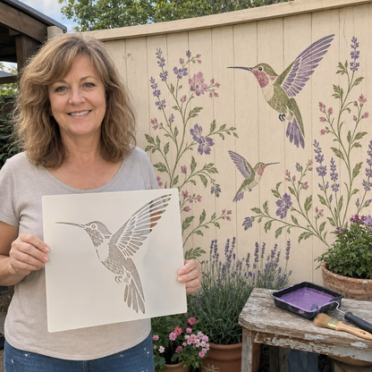 🌿 Garden Wall Stencil, Reusable DIY Kit for Walls, Fences & Patios