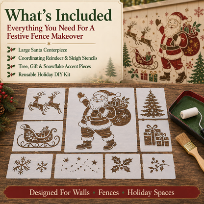 🌿 Garden Wall Stencil, Reusable DIY Kit for Walls, Fences & Patios