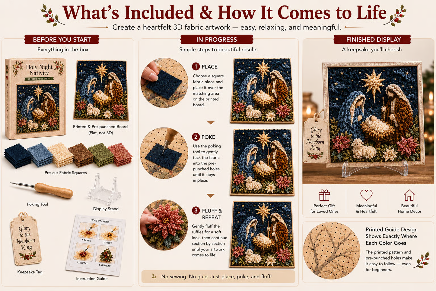 🔥HOT SALE🔥 - ✝️3D Christian Fabric Poke Art Kit