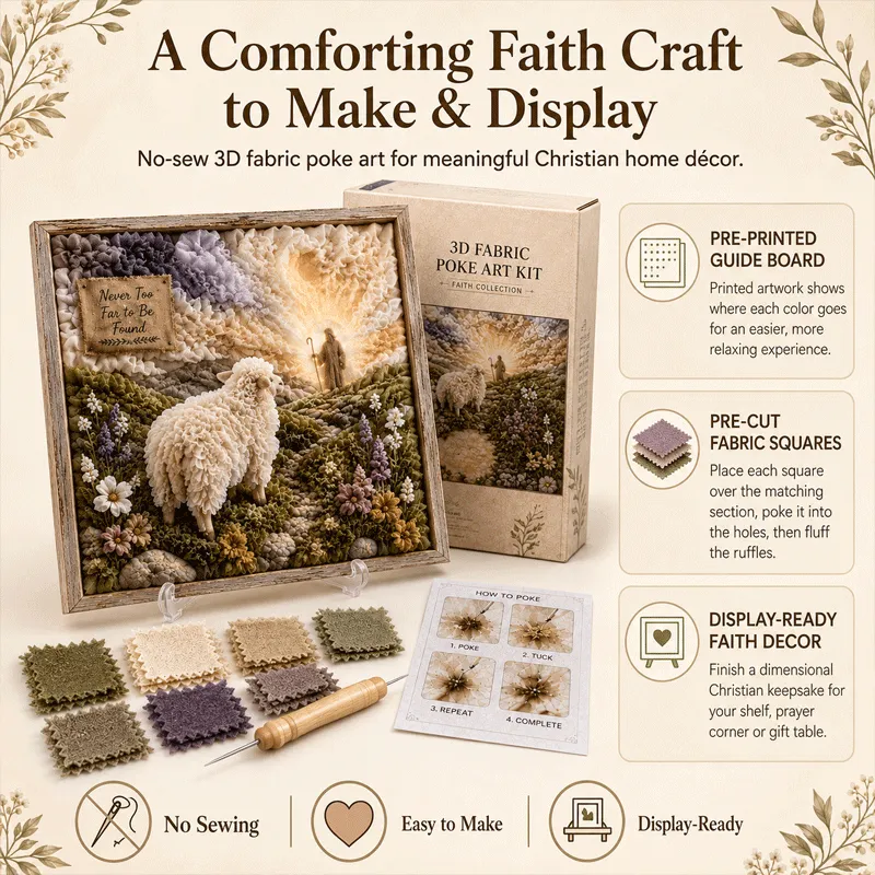 🔥HOT SALE🔥 - ✝️3D Christian Fabric Poke Art Kit