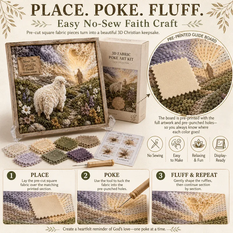 🔥HOT SALE🔥 - ✝️3D Christian Fabric Poke Art Kit
