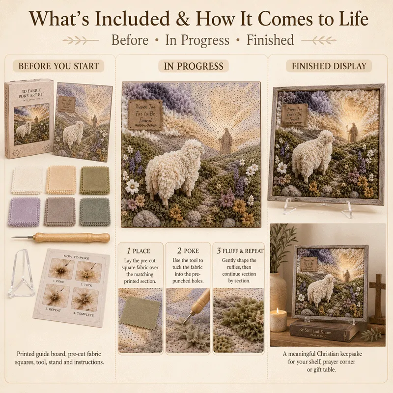 🔥HOT SALE🔥 - ✝️3D Christian Fabric Poke Art Kit