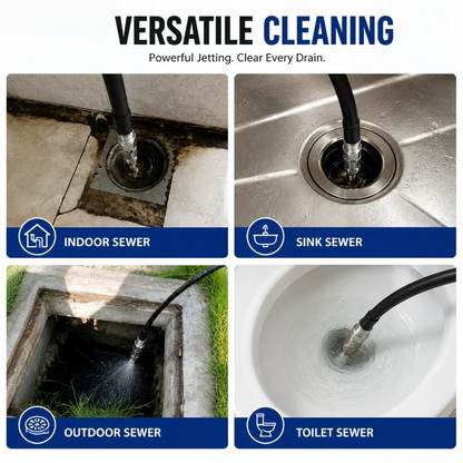 Stainless Steel Sewer Jetter Nozzle – 1/4-Inch Quick-Connect Drain Cleaning Attachment for Pressure Washers