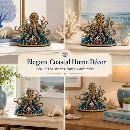 🌊 Ocean Sparkle Animal Craft Kit | Create a Dimensional Underwater Centerpiece with Colorful Beads, Pearls & Coastal Details 🐚✨