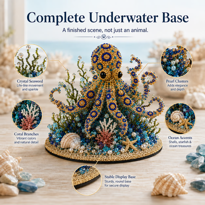 🌊 Ocean Sparkle Animal Craft Kit | Create a Dimensional Underwater Centerpiece with Colorful Beads, Pearls & Coastal Details 🐚✨