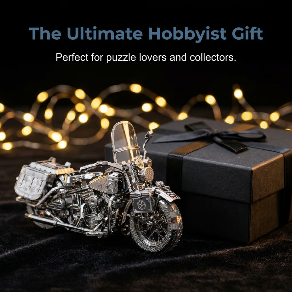 🔥Silver Motorcycle 3D Metal Assembly Puzzle