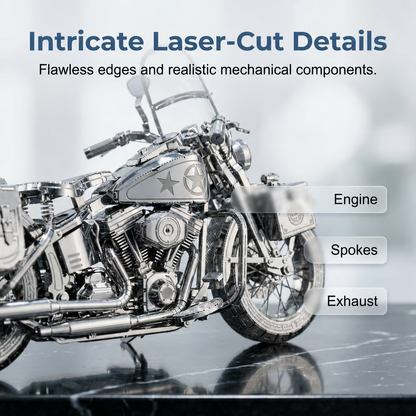 🔥Silver Motorcycle 3D Metal Assembly Puzzle