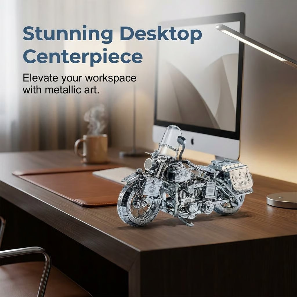 🔥Silver Motorcycle 3D Metal Assembly Puzzle