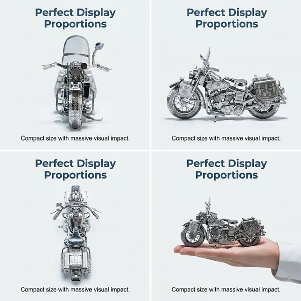 🔥Silver Motorcycle 3D Metal Assembly Puzzle