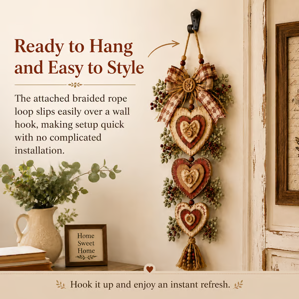 🤎Vintage Farmhouse Layered Heart Wall Hanging