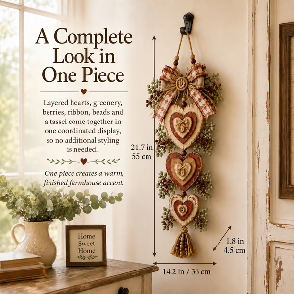 🤎Vintage Farmhouse Layered Heart Wall Hanging