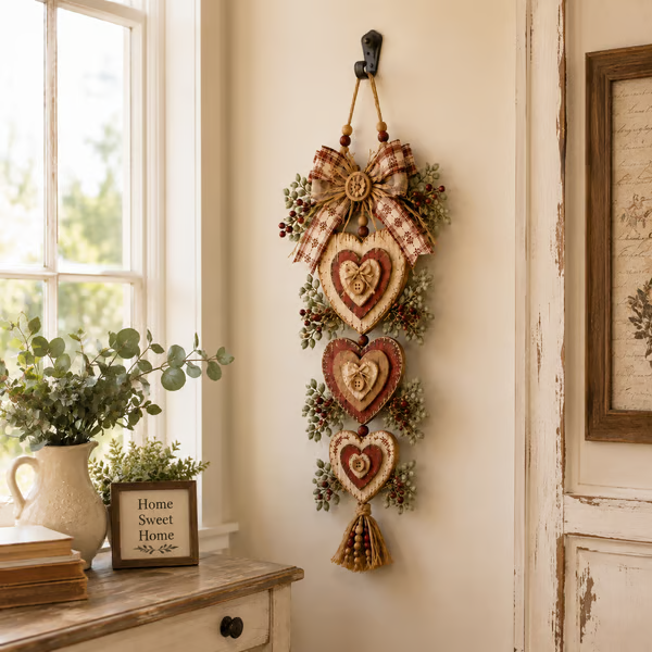 🤎Vintage Farmhouse Layered Heart Wall Hanging