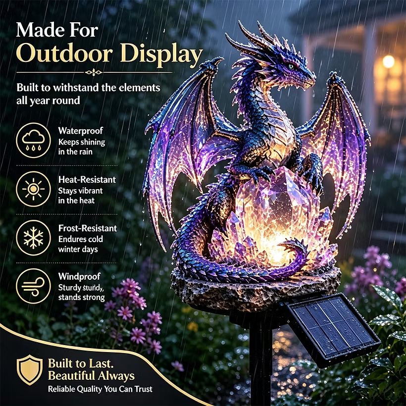 🐉Solar Dragon Crystal Garden Light – Glowing Fantasy Outdoor Yard Decor with Solar Panel