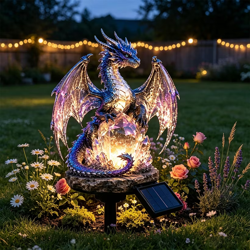 🐉Solar Dragon Crystal Garden Light – Glowing Fantasy Outdoor Yard Decor with Solar Panel