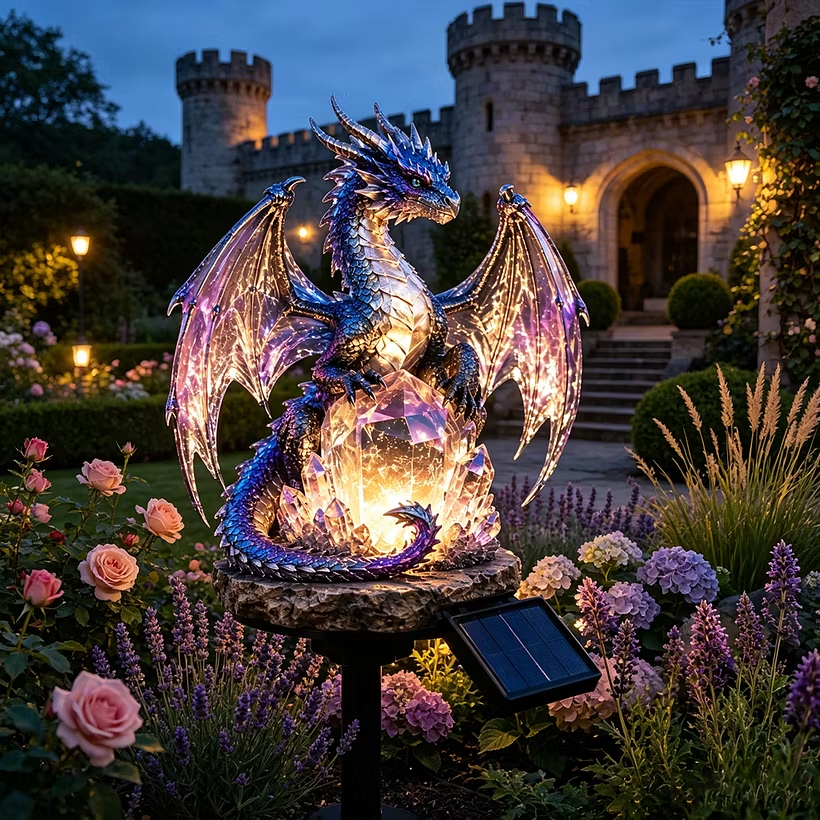 🐉Solar Dragon Crystal Garden Light – Glowing Fantasy Outdoor Yard Decor with Solar Panel