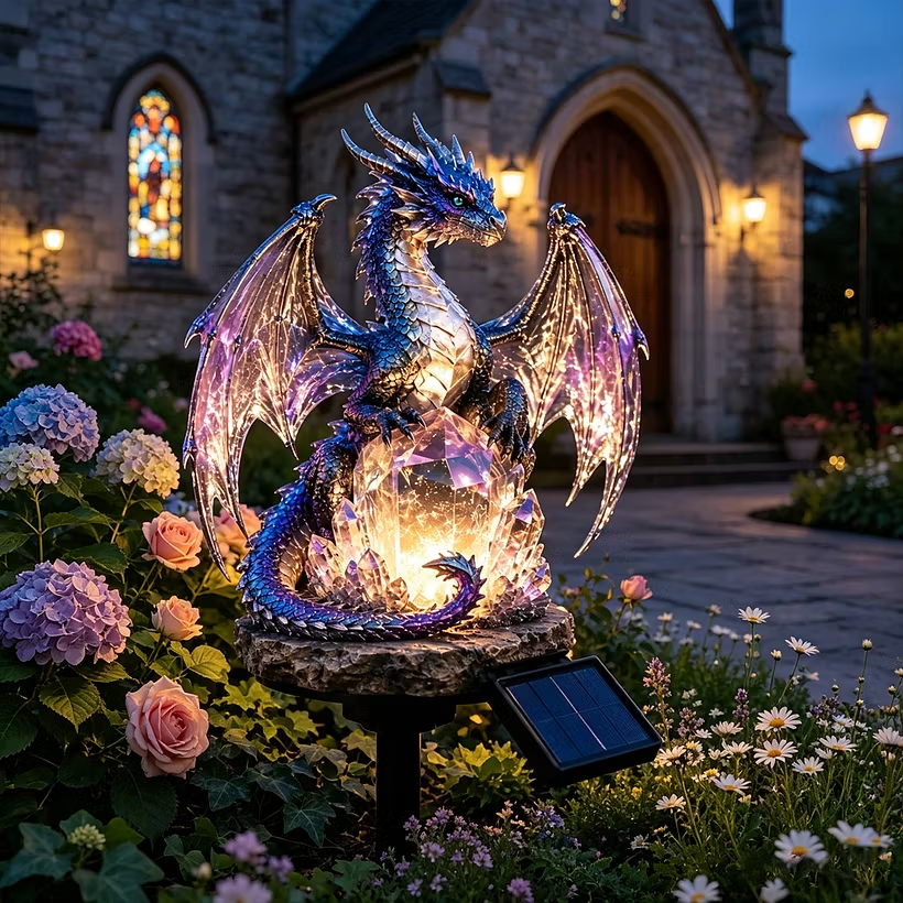 🐉Solar Dragon Crystal Garden Light – Glowing Fantasy Outdoor Yard Decor with Solar Panel
